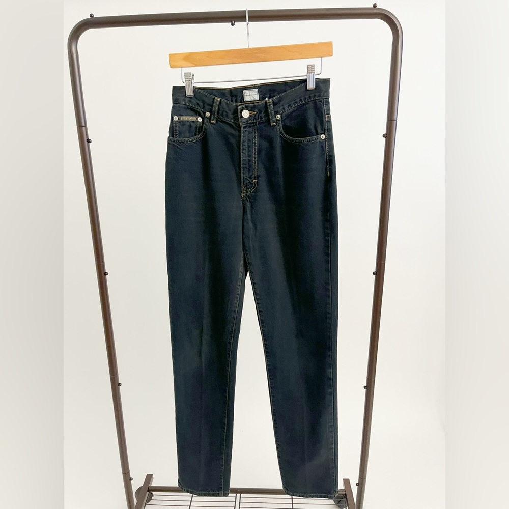 Vintage Calvin Klein Washed Black High Waist Slim Jeans